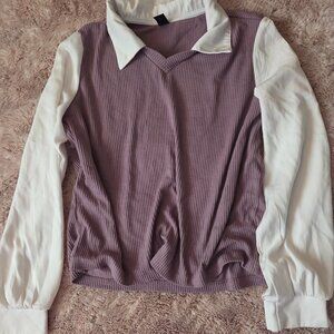 Purple and white sweatervest